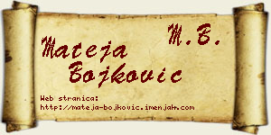 Mateja Bojković vizit kartica